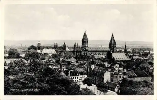 Ak Mainz am Rhein, Blick zum Dom von Süden