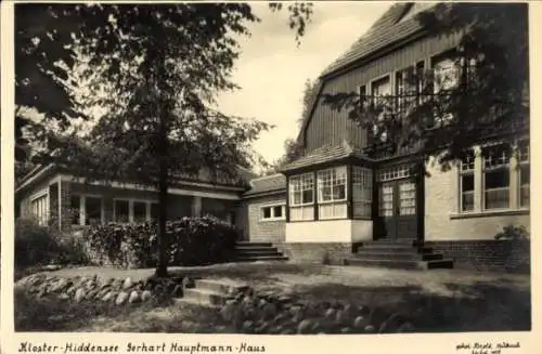 Ak Kloster Insel Hiddensee in der Ostsee, Gerhard Hauptmann Haus