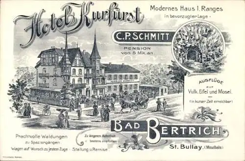 Ak Bad Bertrich an der Mosel Eifel, Hotel Kurfürst, Rechnung