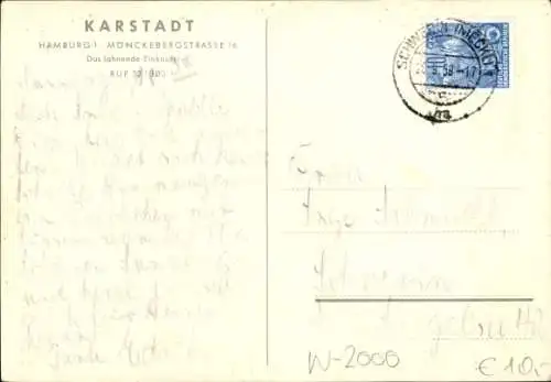Künstler Ak Hamburg Mitte Altstadt, Karstadt-Haus, Mönckebergstraße 16