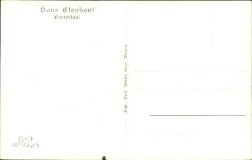Ak Weimar, Haus Elephant, Blick in den Gartensaal