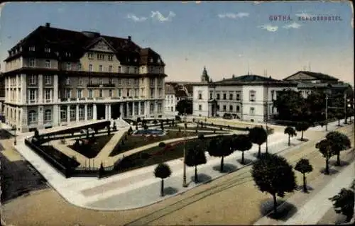 Ak Gotha Thüringen, Blick auf das Schlosshotel mit Park 