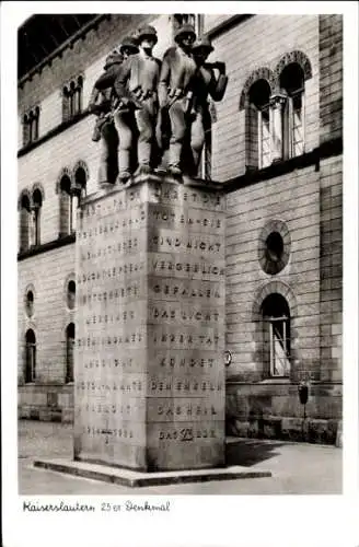 Ak Kaiserslautern in Rheinland Pfalz, Partie am 23er Denkmal