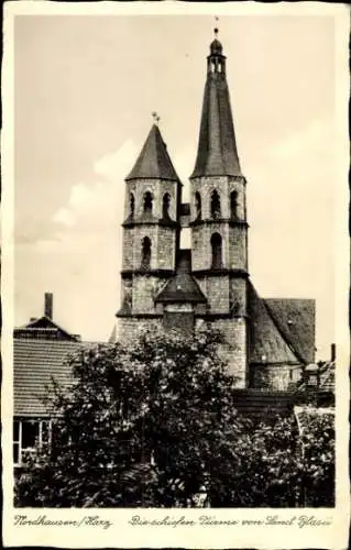 Ak Nordhausen Harz, Die schiefen Türme von Sankt Blasii