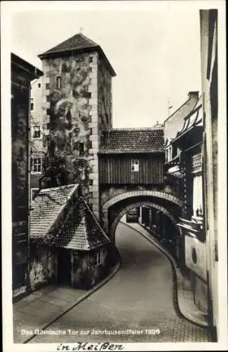 Ak Meißen in Sachsen, Das Görnische Tor zur Jahrtausendfeier 1929