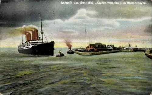 Ak Bremerhaven, Schnelldampfer Kaiser-Wilhelm II., NDL