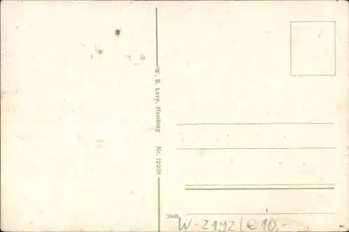 Ak Helgoland, Mathiess Terrasse mit Felseneck, Wappen