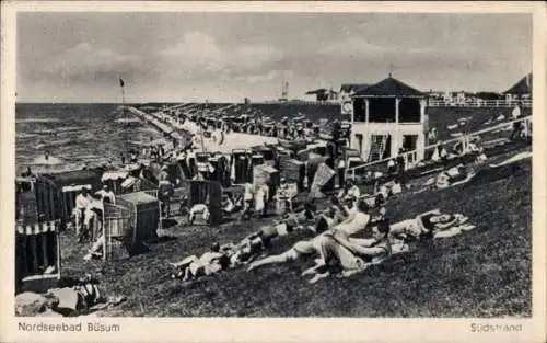 Ak Nordseebad Büsum, Südstrand