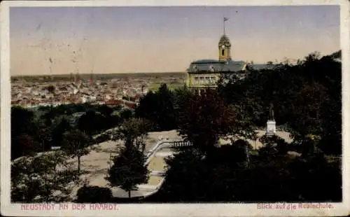 Ak Neustadt an der Haardt Neustadt an der Weinstraße, Blick auf die Realschule