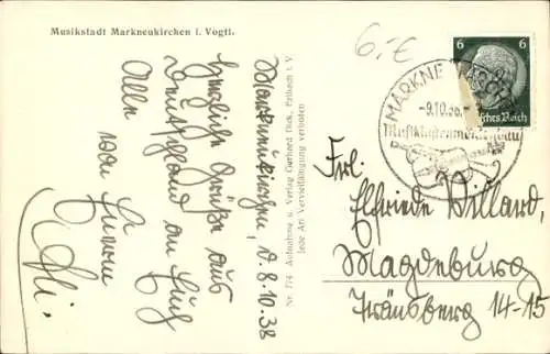 Ak Markneukirchen im Vogtland Sachsen, Blick auf den Ort mit Umgebung