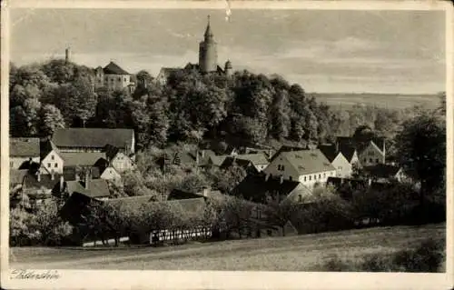 Ak Posterstein in Thüringen, Blick auf die Stadt, Burgturm