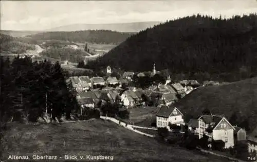 Ak Altenau im Harz, Blick vom Kunstberg zum Ort