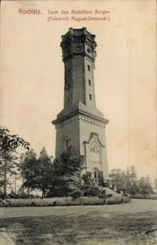 Ak Rochlitz an der Mulde, Turm auf dem Rochlitzer Berg, Friedrich August Denkmal