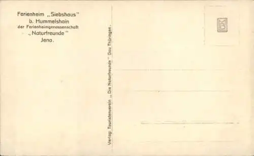 Ak Hummelshain im Saaletal Thüringen, Ferienheim Siebshaus d. Feriengenossenschaft Naturfreunde Jena