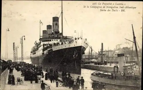 Ak Bordeaux Gironde, Sortie des Docks, Passagierdampfer im Hafen liegend