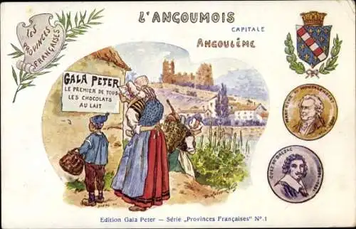 Ak Angoulême Charente, Französische Provinzen, Gala Peter, Balzac