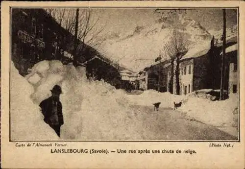 Ak Lanslebourg Savoie, Une rue apres une chute de neige, Winter