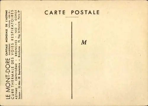 Ak Le Mont Dore Puy de Dôme, Cure Thermale des Voies Respiratoires