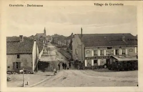 Ak Gravelotte Lothringen Moselle, Blick in die Dorfstraße, Hotel du Cheval