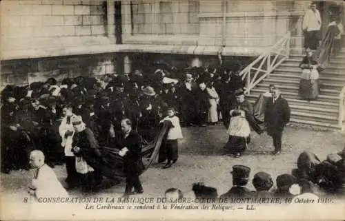 Ak Paris XVIII. Montmartre, Weihe der Basilika Sacre Coeur, 16. Oktober 1919