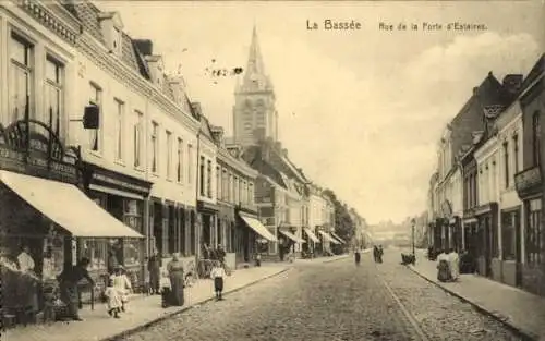 Ak La Bassée Nord, Rue de la Porte d'Estaires, Église