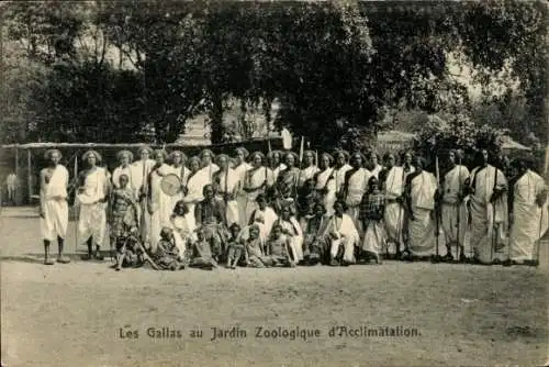 Ak Paris XVI, Les Gallas au Jardin Zoologique d'Acclimatation, Völkerschau, Afrikaner