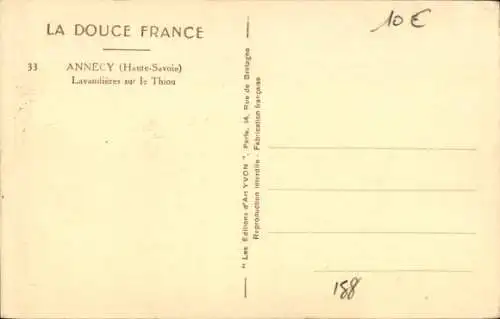 Ak Annecy Haute Savoie, Lavandières sur le Thiou 