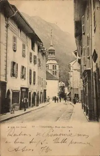 Ak Thônes Haute Savoie, Rue des Clefs