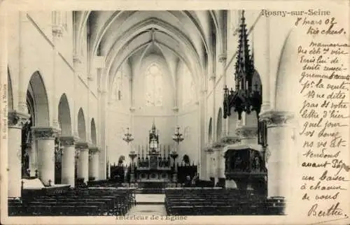 Ak Rosny sur Seine Yvelines, Kirche, Innenansicht