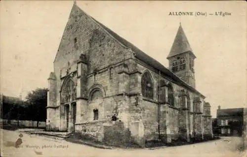 Ak Allonne Oise, Kirche