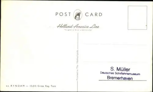 Ak Schiff Ryndam, Holland-America Line