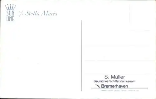 Ak Dampfschiff SS Stella Maris, Sun Line