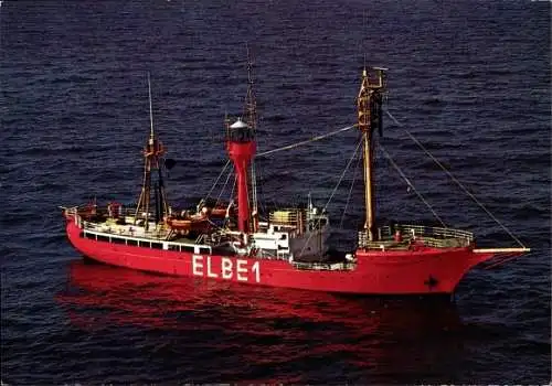 Ak Feuerschiff Elbe 1, Schiff mit Signalturm