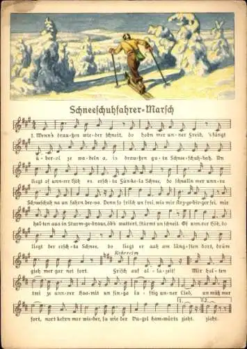 Lied Ak Günther, Anton, Schneeschuhfahrer Marsch, Skifahrer, Erzgebirge