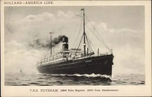 Ak Dampfer TSS Potsdam, Holland-America Line