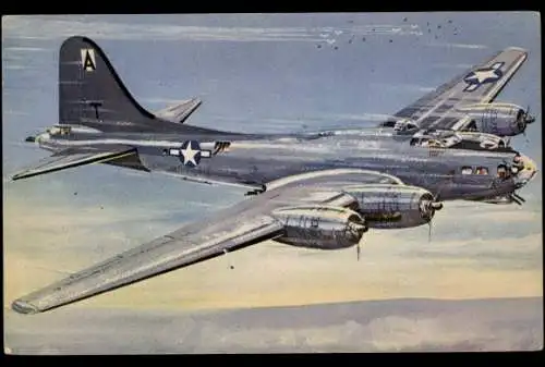 Künstler Ak Petit, L., Amerikanisches Kampfflugzeug, Boeing B-17 Flying Fortress