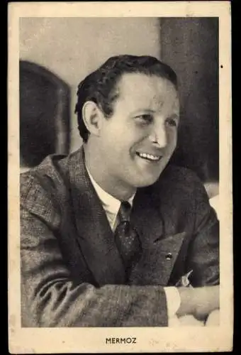 Ak Französischer Pilot Jean Mermoz, Portrait