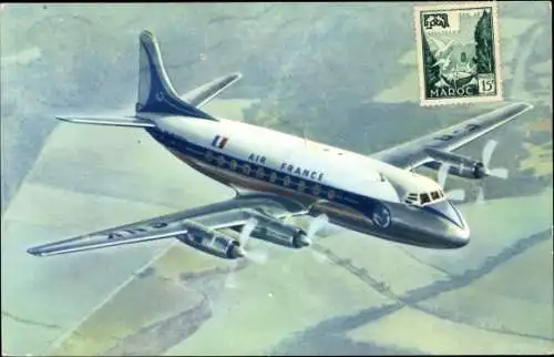 Ak Französisches Passagierflugzeug, Air France, Vickers Viscount