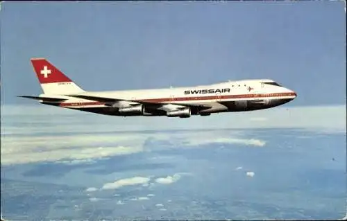 Ak Schweizer Passagierflugzeug, Swissair, Boeing 747-257 B