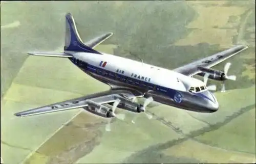 Ak Französisches Passagierflugzeug, Air France, Vickers Viscount