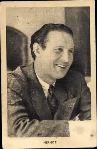 Ak Französischer Pilot Jean Mermoz, Portrait