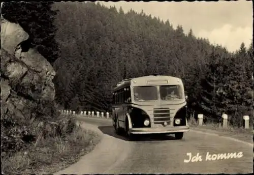 Ak Gruß von der Harzrundfahrt, Reisebus