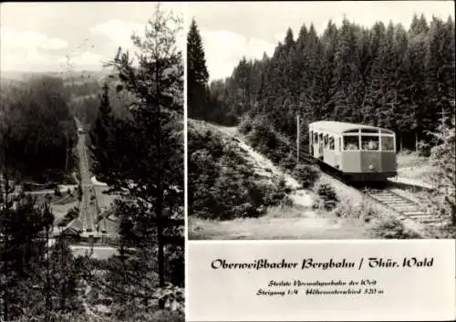 Ak Oberweißbacher Bergbahn, Thüringer Wald, Steigung, Standseilbahn