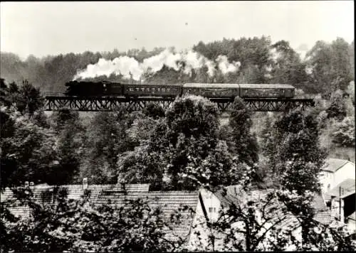 Ak Dampflokomotive im Einsatz, 65 10 9 Sonderzug über Angelroda im Thüringer Wald