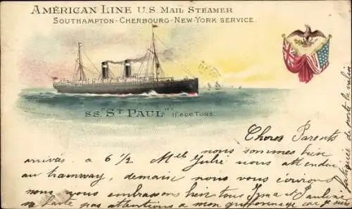 Ak American Line, US Mail Steamer, SS St. Paul