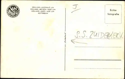 Ak Holland Australien Linie, VSN, Frachter, Dampfschiff