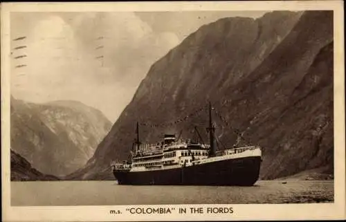 Ak Dampfer MS Colombia, Royal Netherlands Steamship Co.