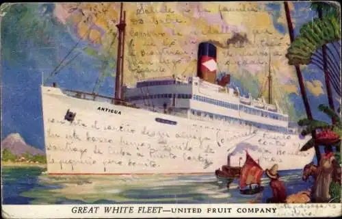 Ak Great White Fleet, United Fruit Company, Bananendampfer