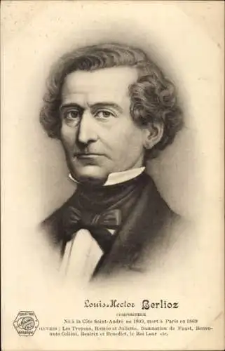 Ak Komponist Louis Hector Berlioz, Portrait