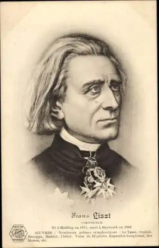 Ak Komponist Franz Liszt, Portrait